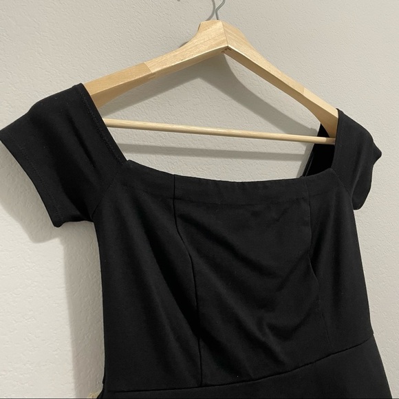 Free People Dress Black Mambo Off Shoulder Boho Mini Womens Small S - Picture 9 of 11